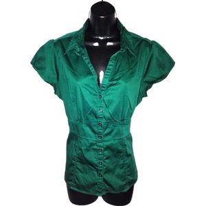Banana Republic Women Size 14 Shirt Top Green